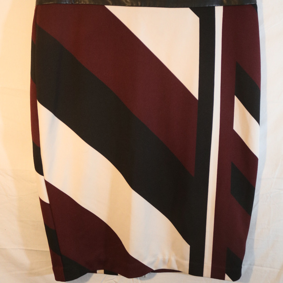 Worthington Color Block Skirt Faux Leather Band 16 - Picture 3 of 3